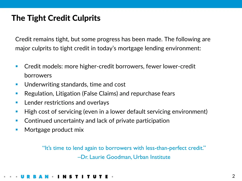 the tight credit culprits