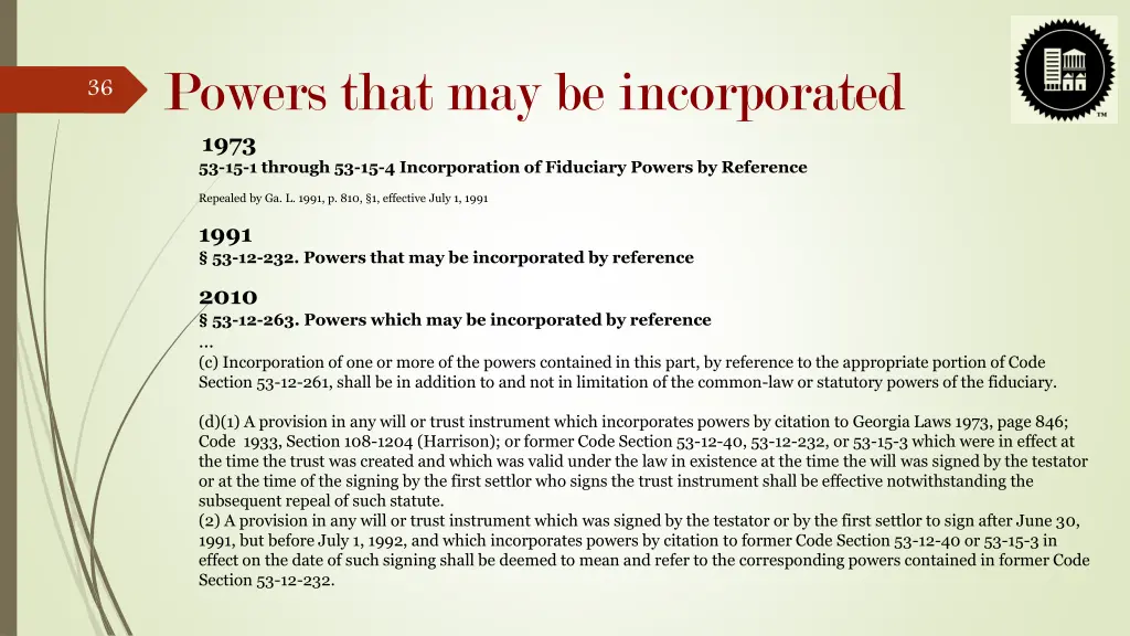 powers that may be incorporated