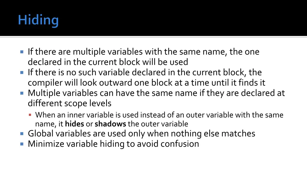 if there are multiple variables with the same