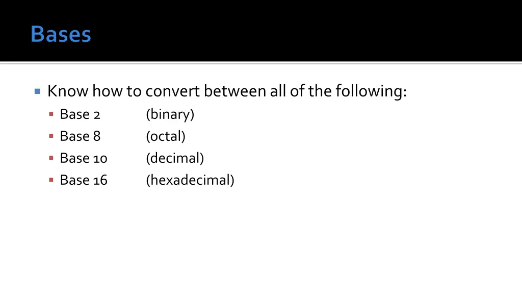 know how to convert between all of the following