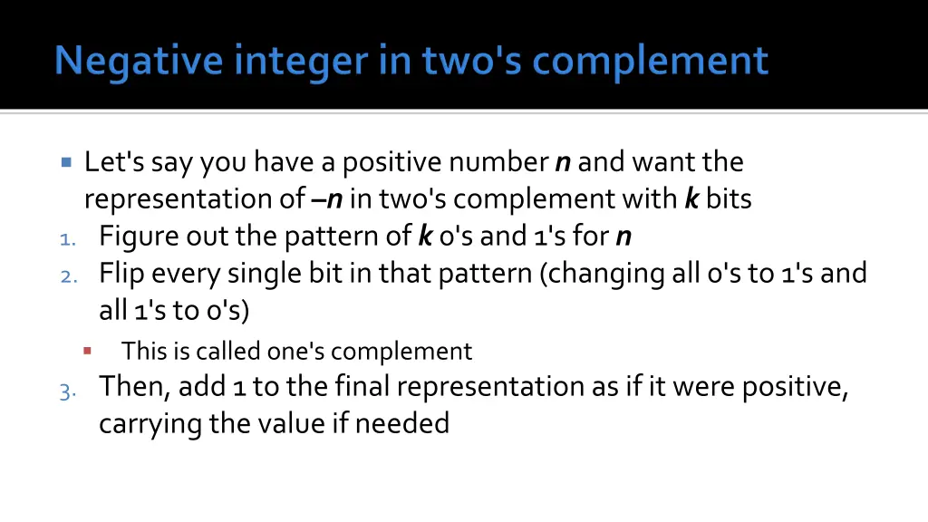 let s say you have a positive number n and want