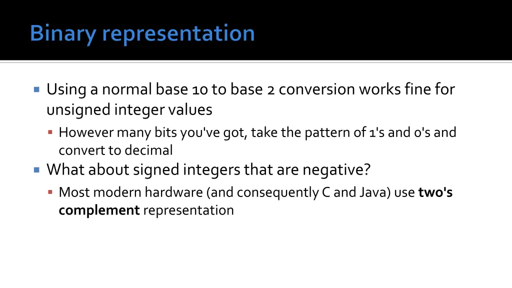 using a normal base 10 to base 2 conversion works