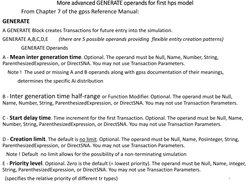 more advanced generate operands for first