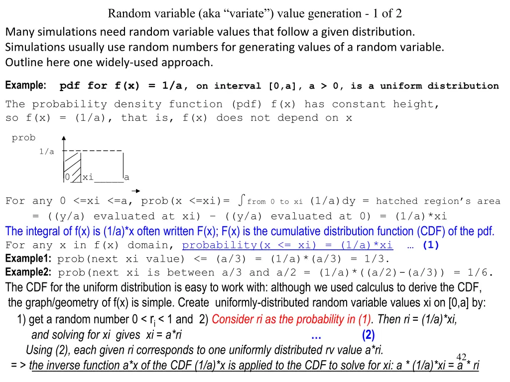 random variable aka variate value generation