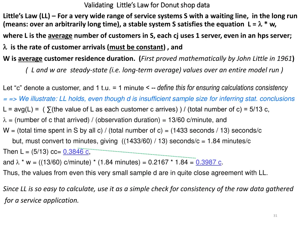 validating little s law for donut shop data