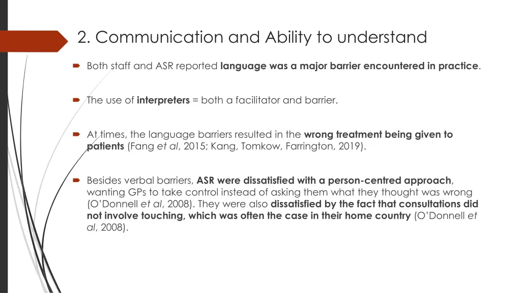 2 communication and ability to understand