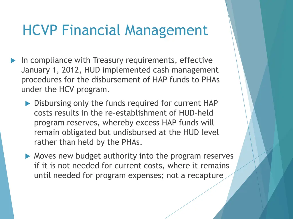 hcvp financial management 2