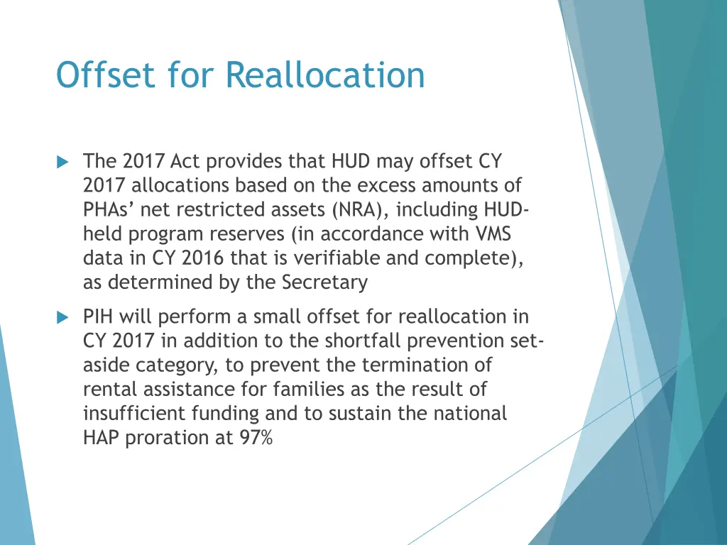 offset for reallocation