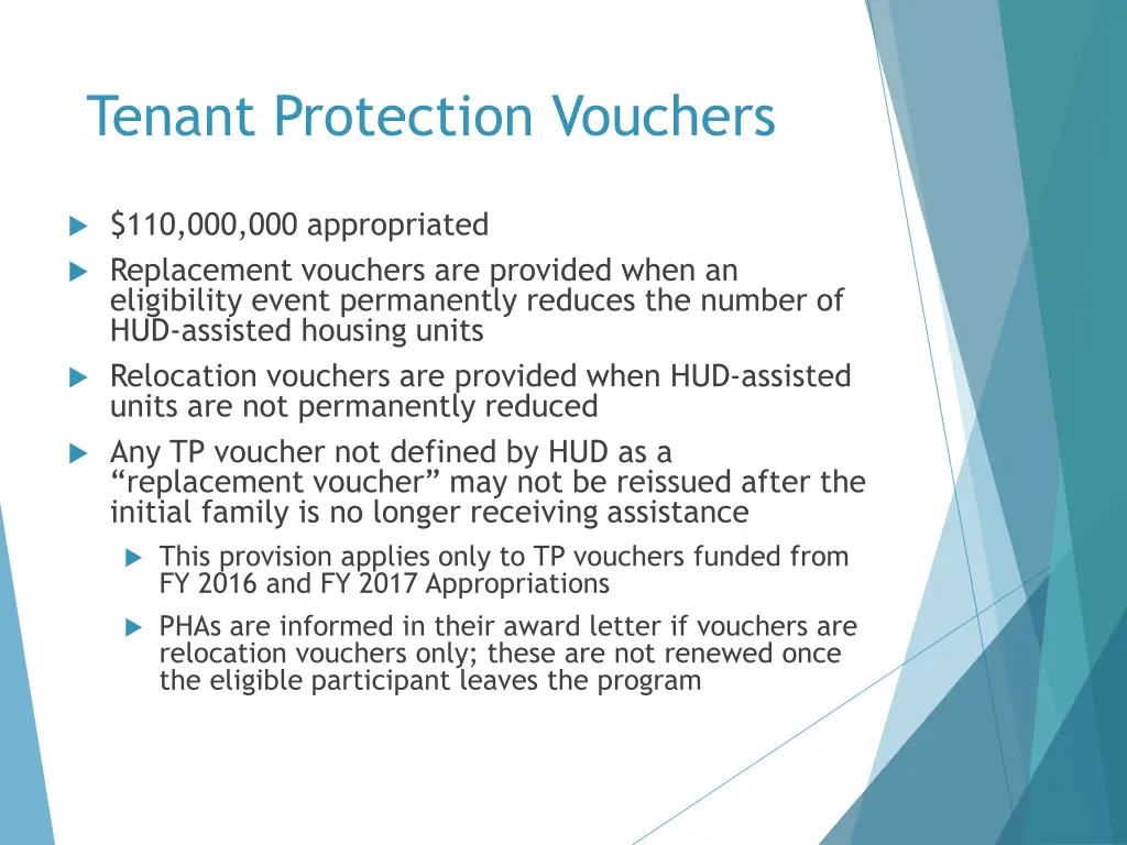 tenant protection vouchers