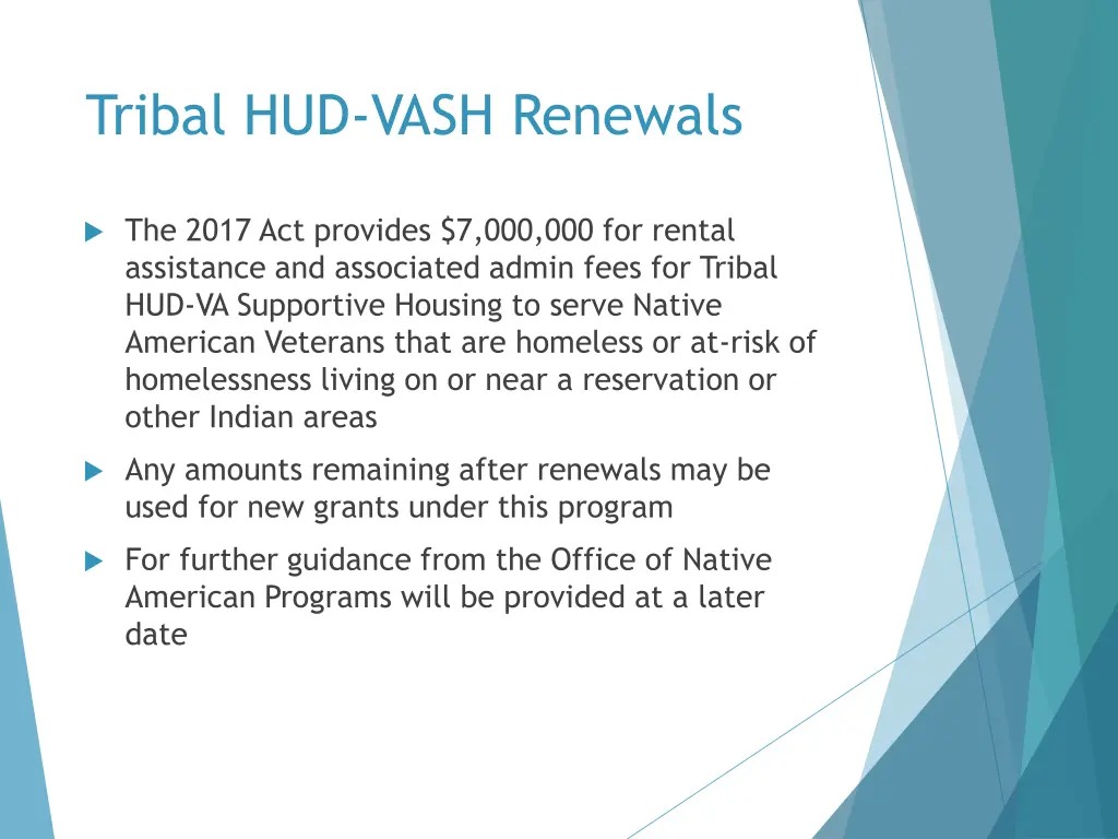 tribal hud vash renewals