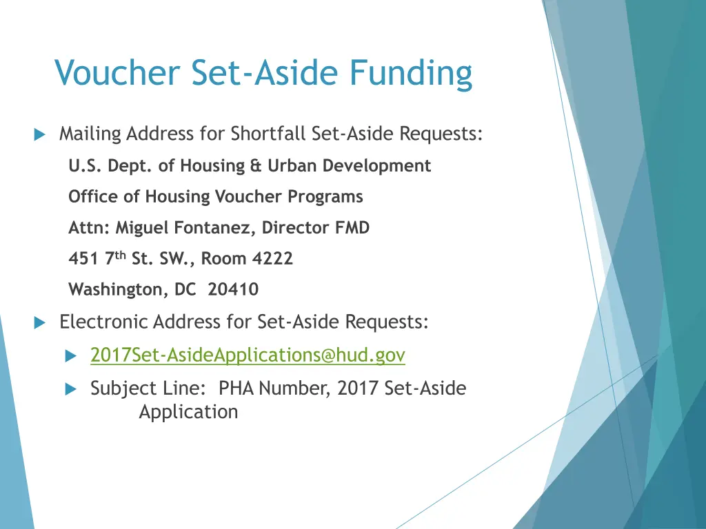 voucher set aside funding 5