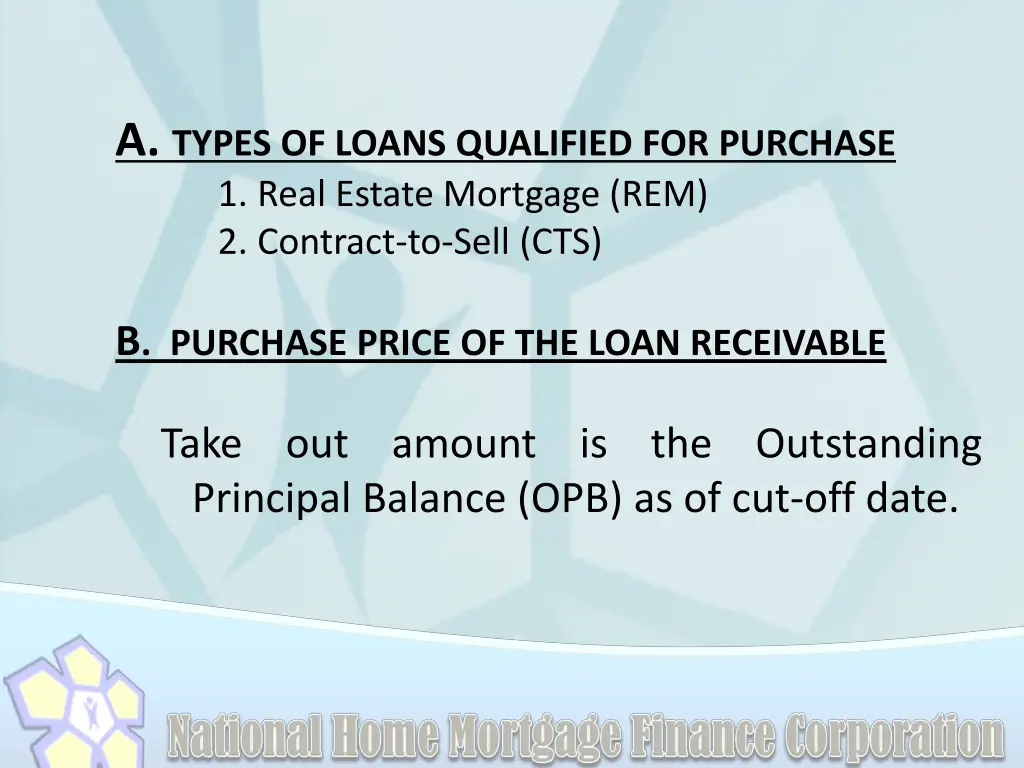 a types of loans qualified for purchase 1 real