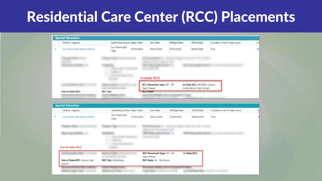 residential care center rcc placements