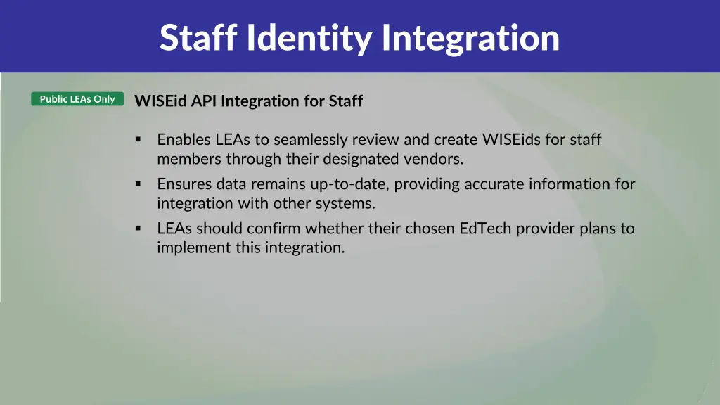 staff identity integration