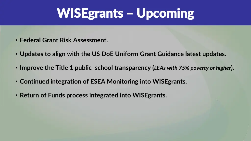 wisegrants wisegrants upcoming