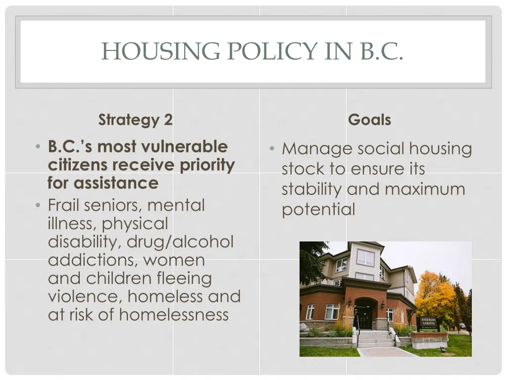 housing policy in b c 2