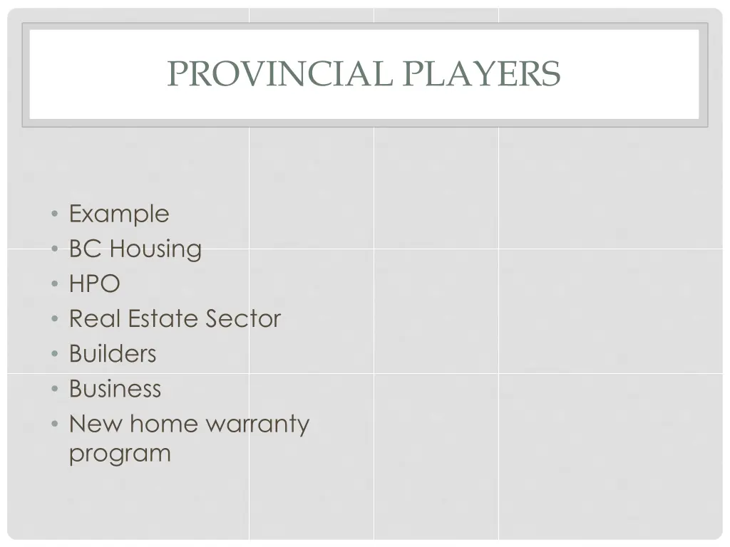 provincial players
