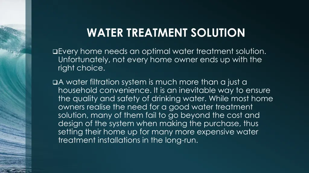 water treatment solution