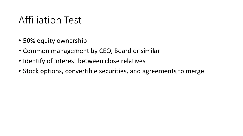 affiliation test