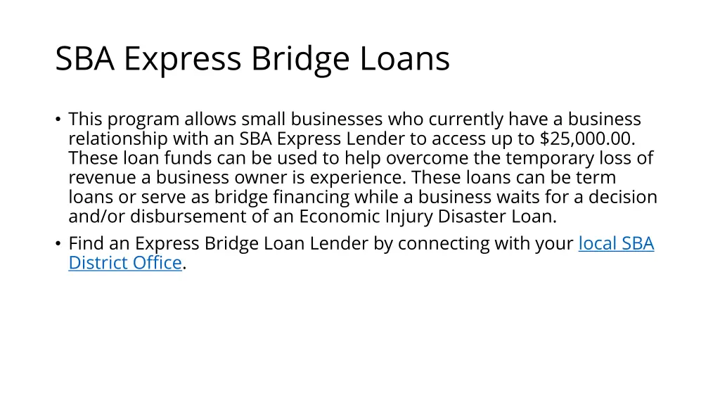 sba express bridge loans