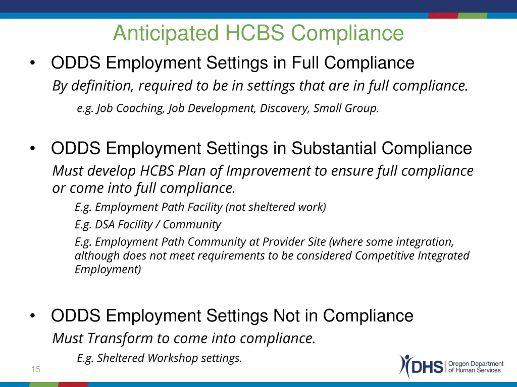 anticipated hcbs compliance odds employment
