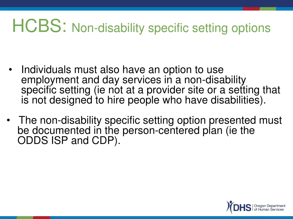 hcbs non disability specific setting options