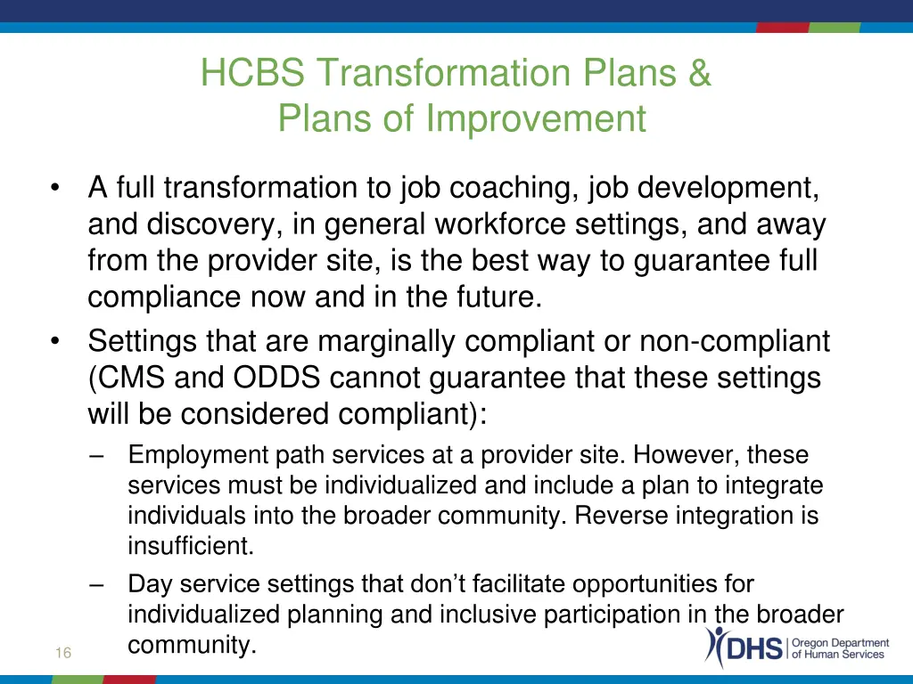 hcbs transformation plans plans of improvement