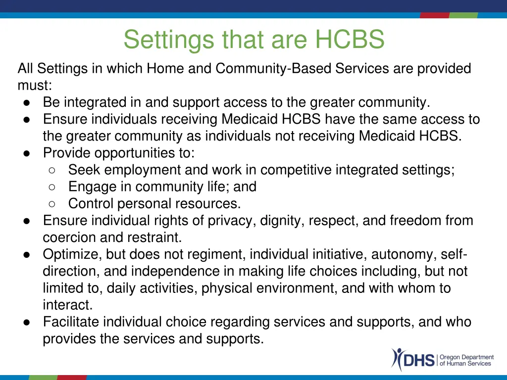 settings that are hcbs all settings in which home