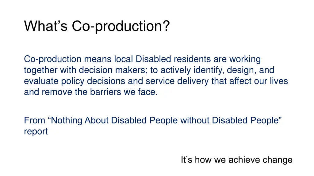 what s co production