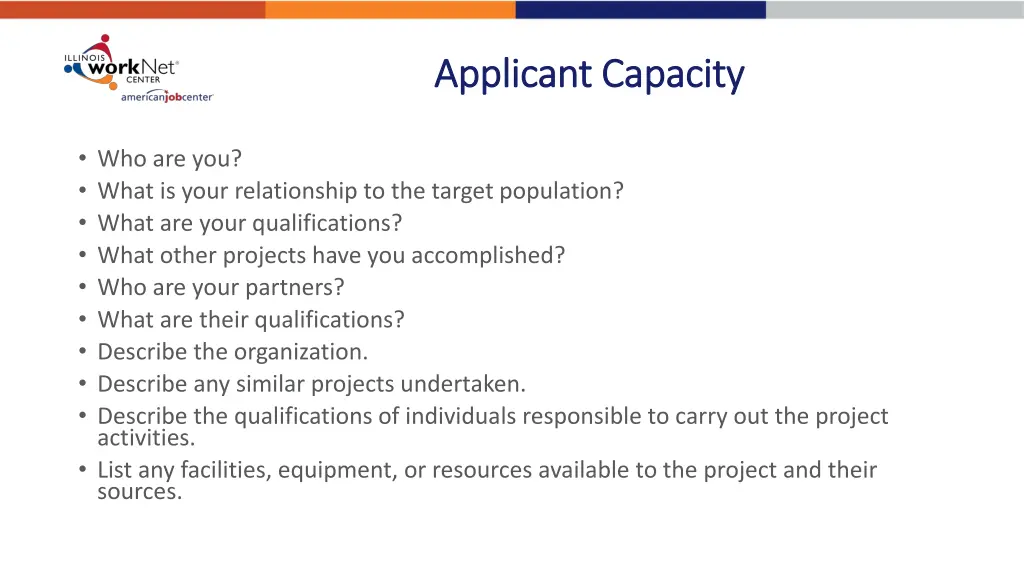 applicant capacity applicant capacity