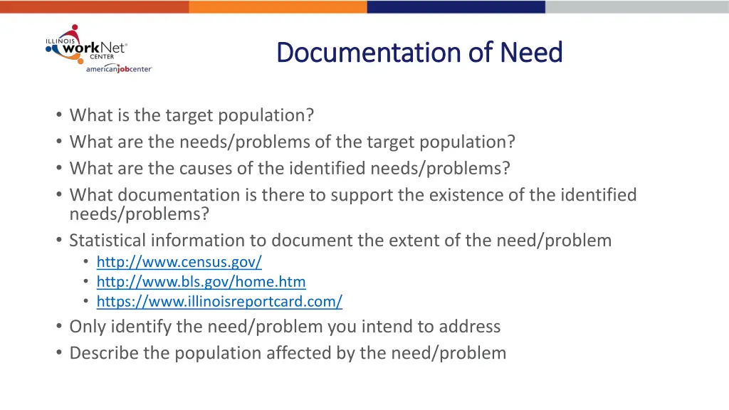 documentation of need documentation of need
