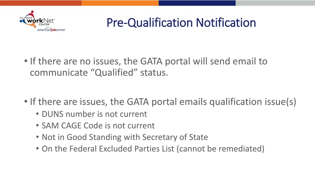 pre pre qualification notification qualification