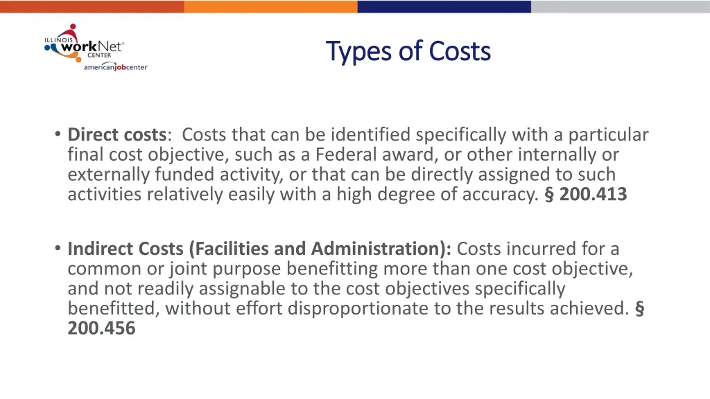 types of costs types of costs