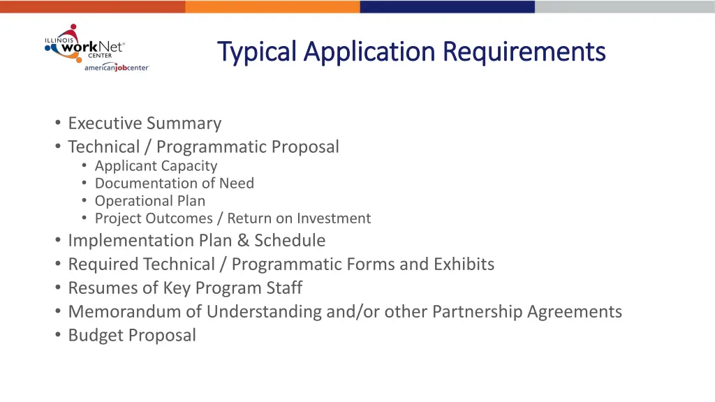 typical application requirements typical
