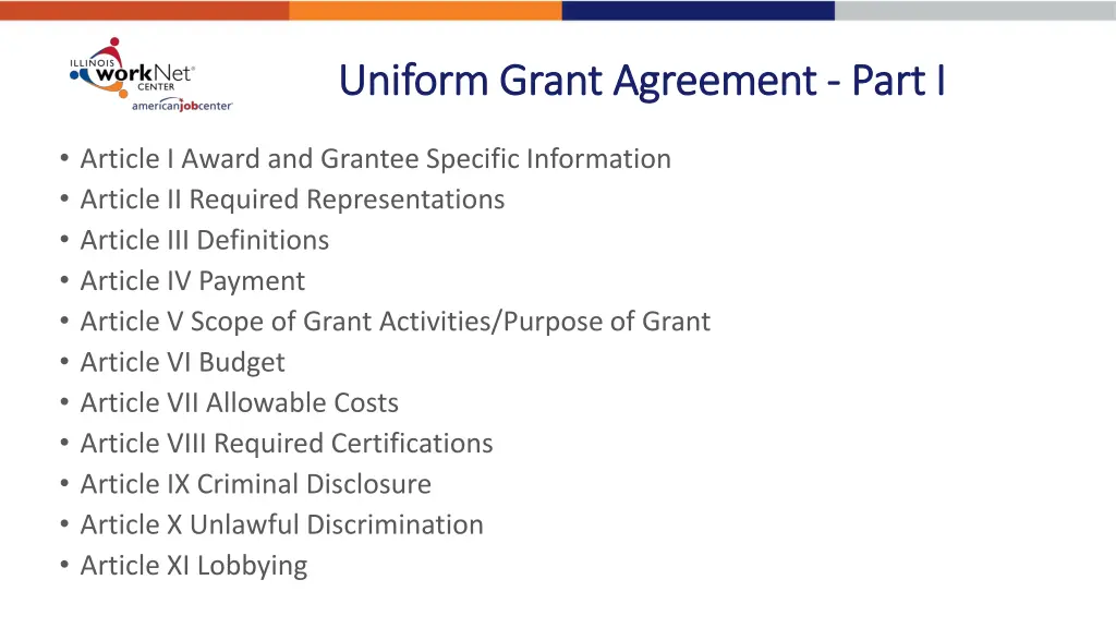 uniform grant agreement uniform grant agreement