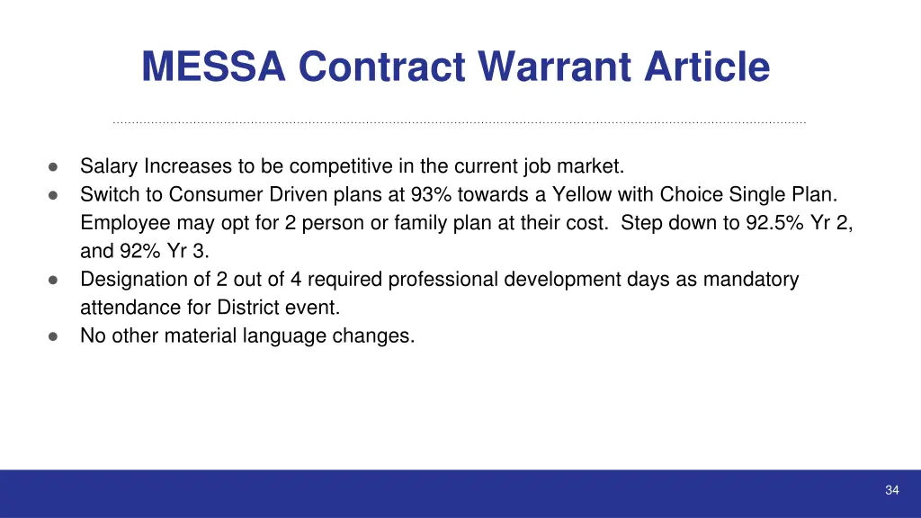 messa contract warrant article