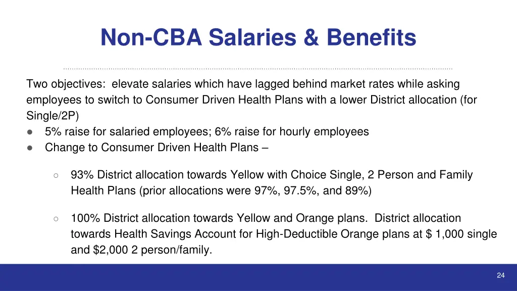 non cba salaries benefits