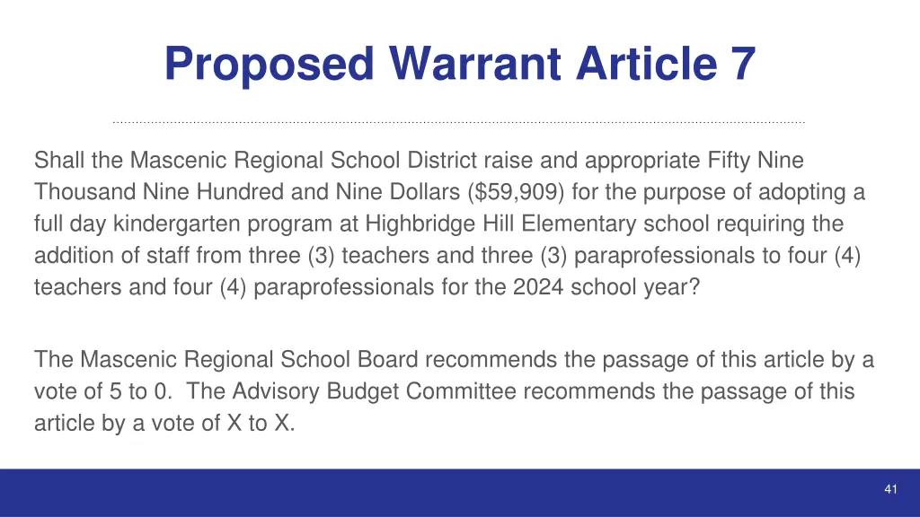 proposed warrant article 7