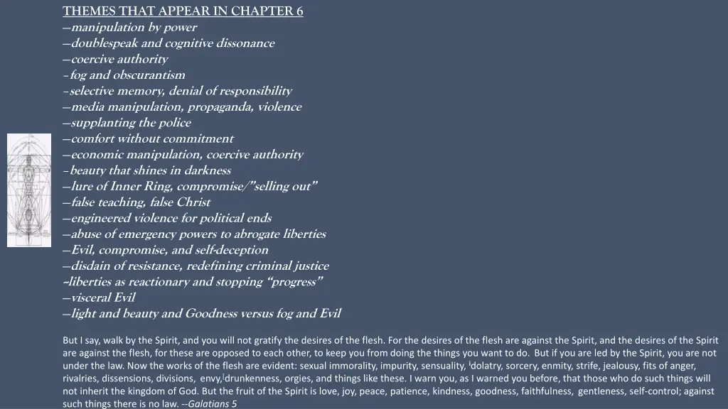 themes that appear in chapter 6 manipulation