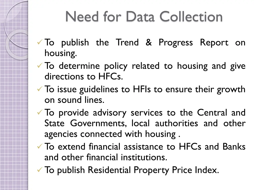 need for data collection