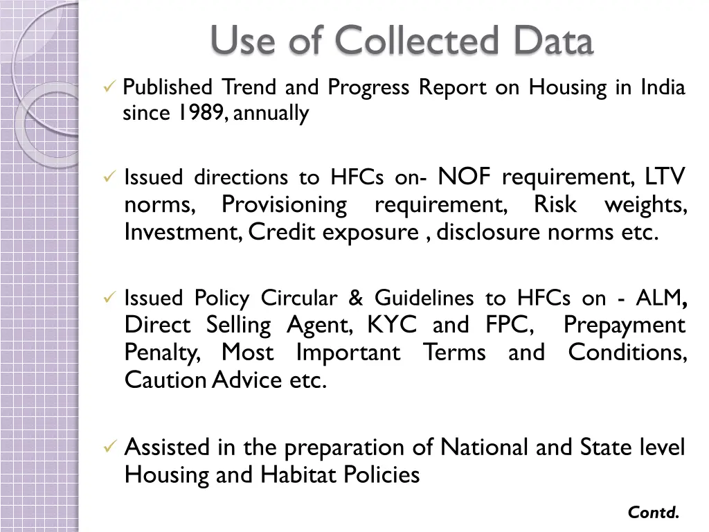 use of collected data published trend