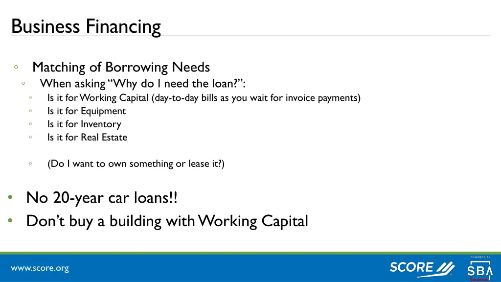 business financing