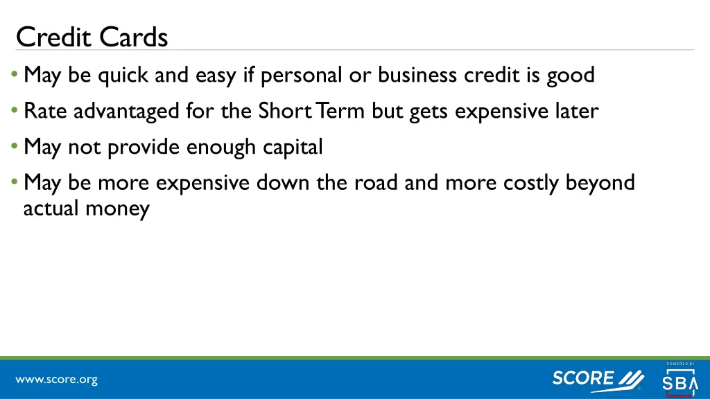 credit cards may be quick and easy if personal