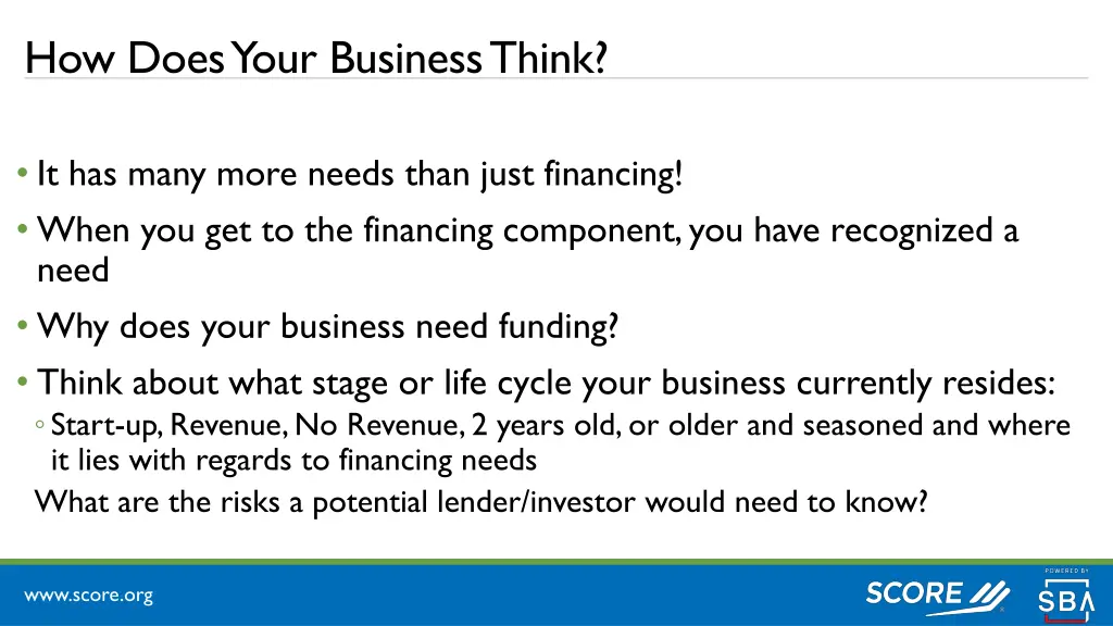 how does your business think