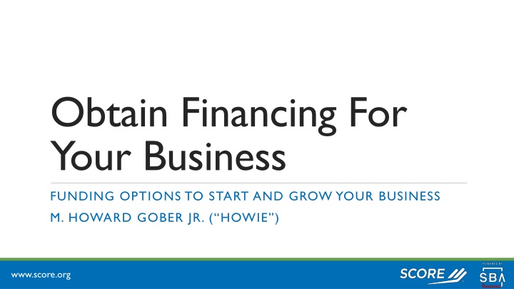 obtain financing for your business