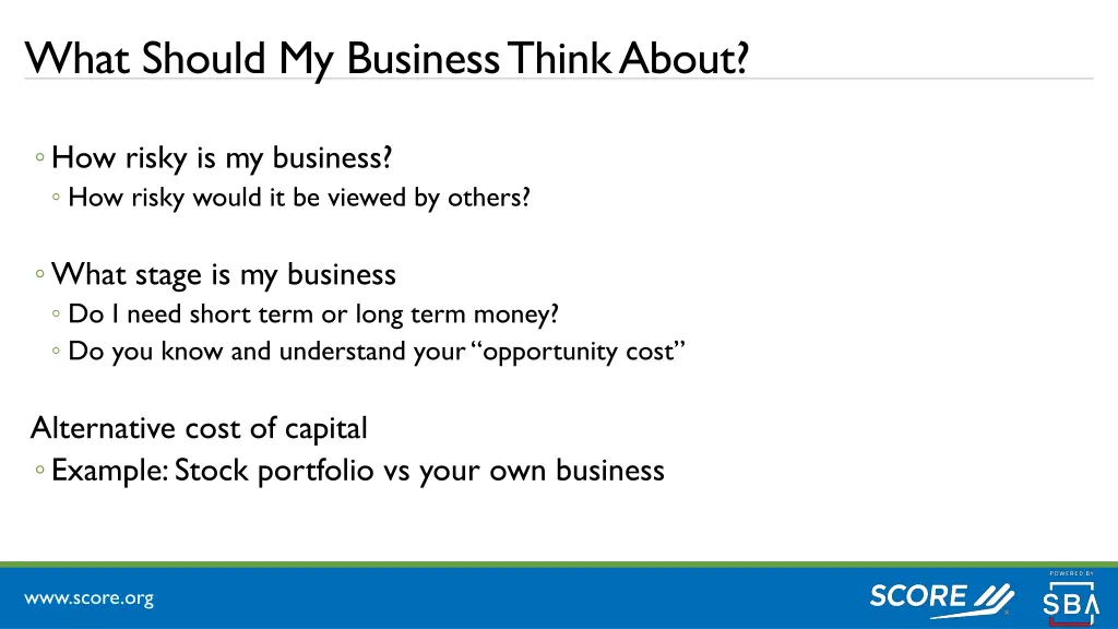 what should my business think about 1