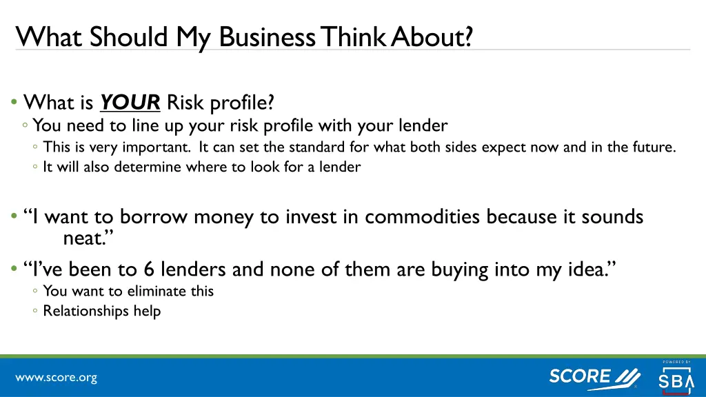 what should my business think about