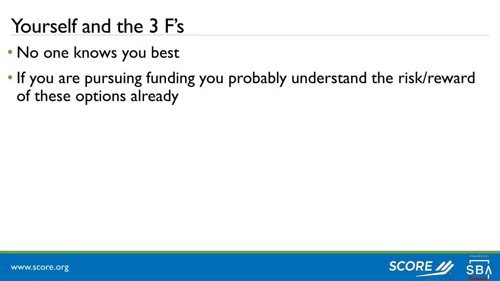 yourself and the 3 f s no one knows you best