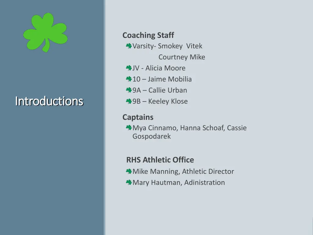 coaching staff varsity smokey vitek courtney mike
