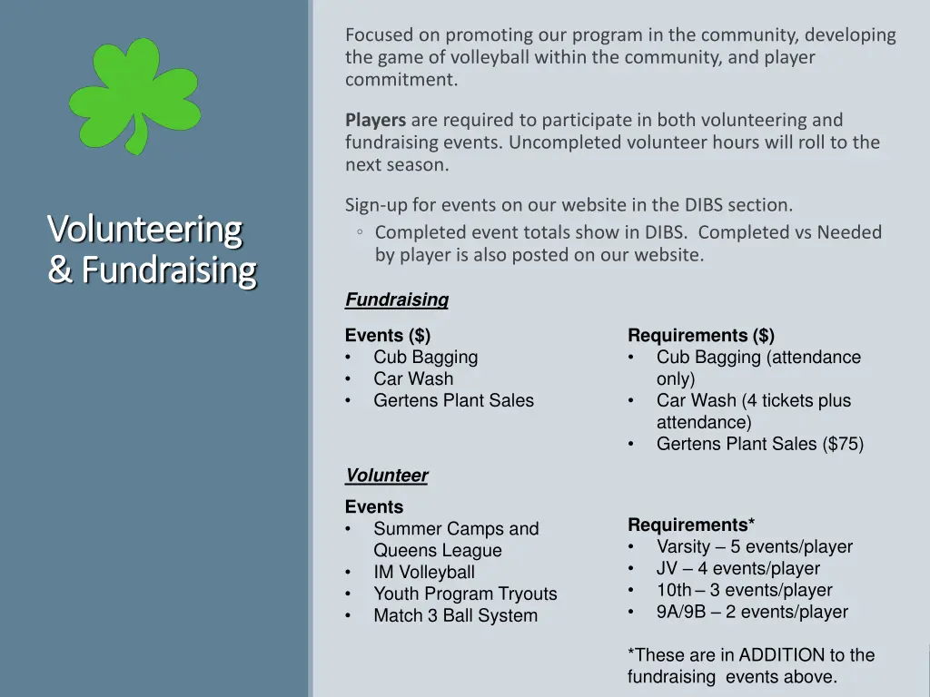 focused on promoting our program in the community